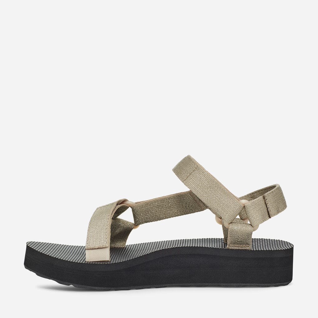 teva flatform metallic champagne