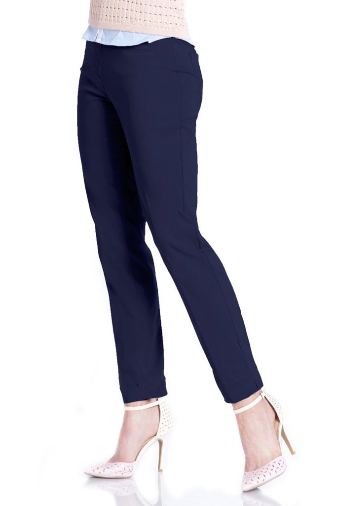 MULTIPLES MIDNIGHT NAVY SLIMSATIONS ANKLE PANT - 6th Street Fashions ...