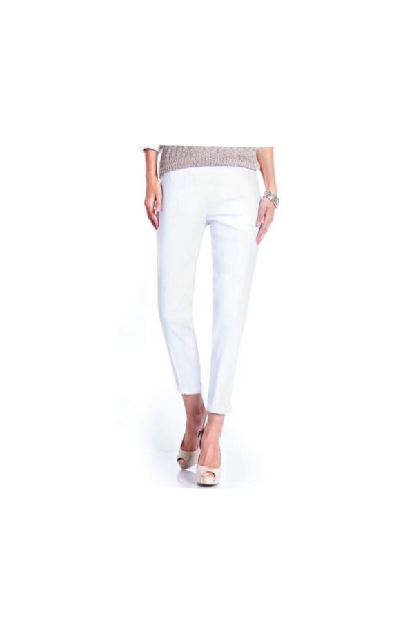 MULTIPLES WHITE TUMMY CONTROL NARROW LEG PANT