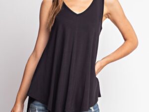 BLACK V-NECK TANK