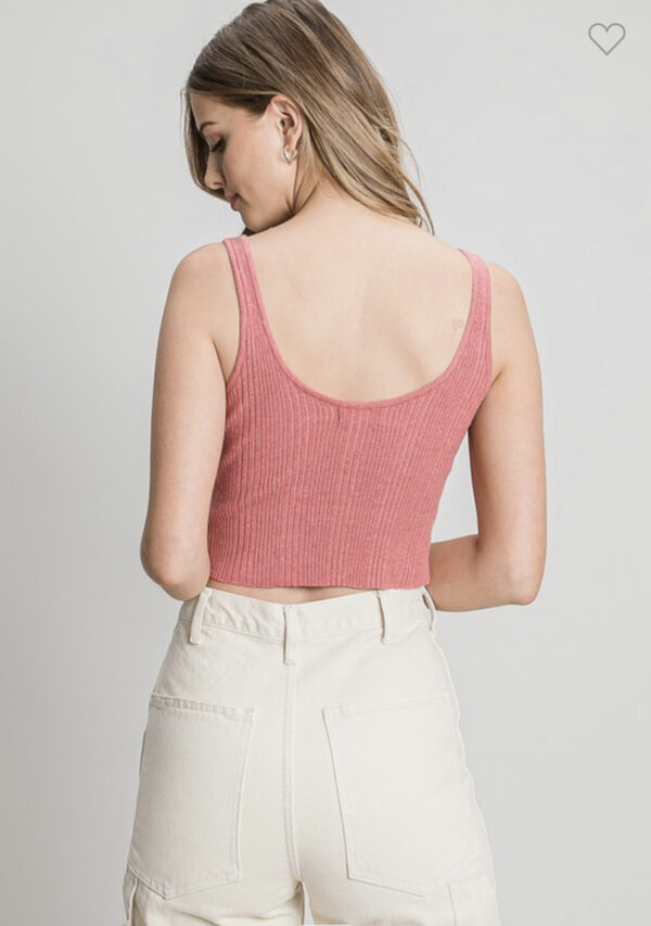 CROPPED HENLEY SWEATER TANK - Image 7