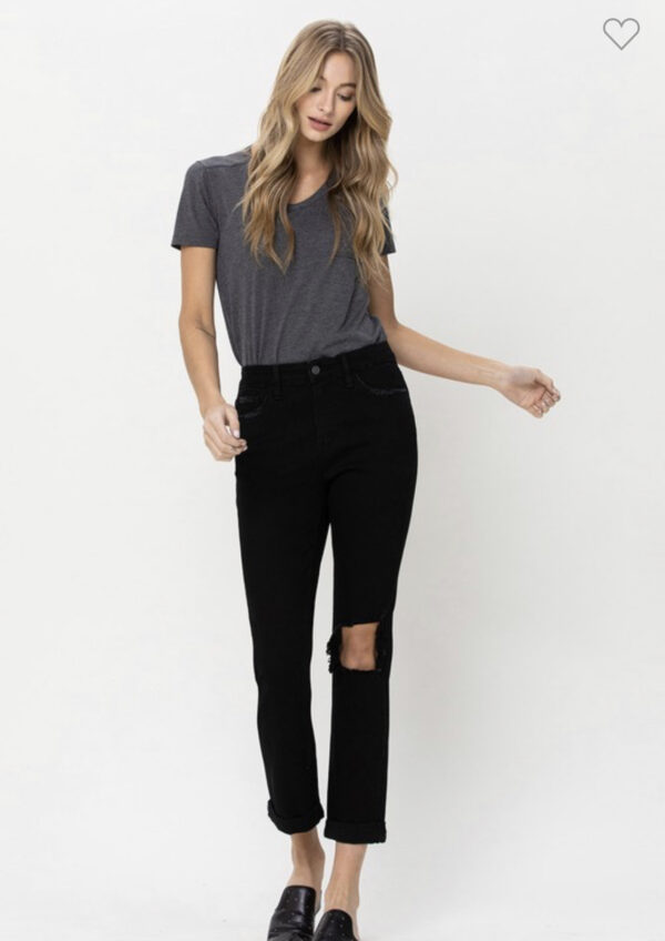 VERVET BY FLYING MONKEY HIGH RISE BOYFRIEND JEAN W/ CUFFS - Image 4