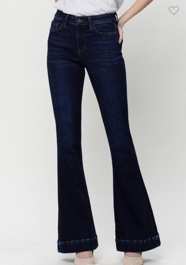 VERVET BY FLYING MONKEY TROUSER HEM HIGH RISE FLARES - Image 3