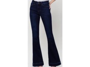 VERVET BY FLYING MONKEY TROUSER HEM HIGH RISE FLARES
