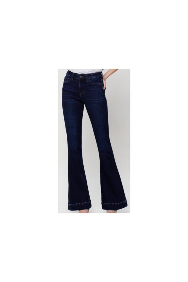 VERVET BY FLYING MONKEY TROUSER HEM HIGH RISE FLARES