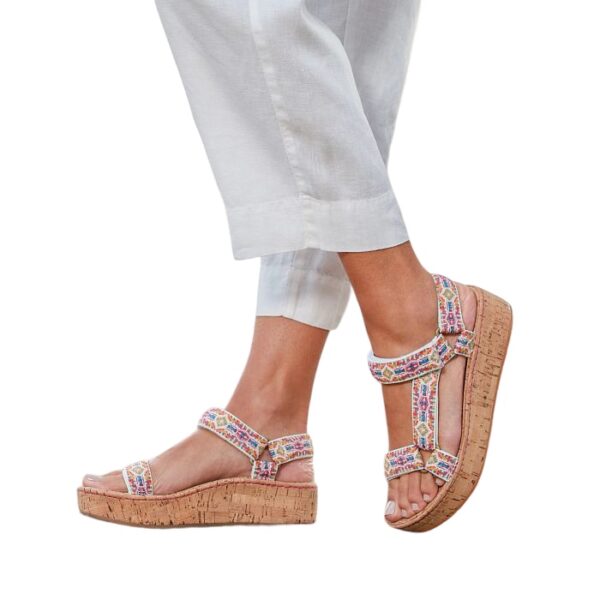 BORN SHOES SIRENA PLATFORM SANDAL IN WHITE MULTI - Image 2