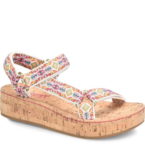 BORN SHOES SIRENA PLATFORM SANDAL IN WHITE MULTI - Image 6