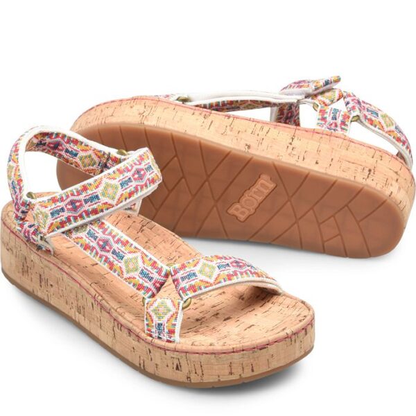 BORN SHOES SIRENA PLATFORM SANDAL IN WHITE MULTI - Image 5
