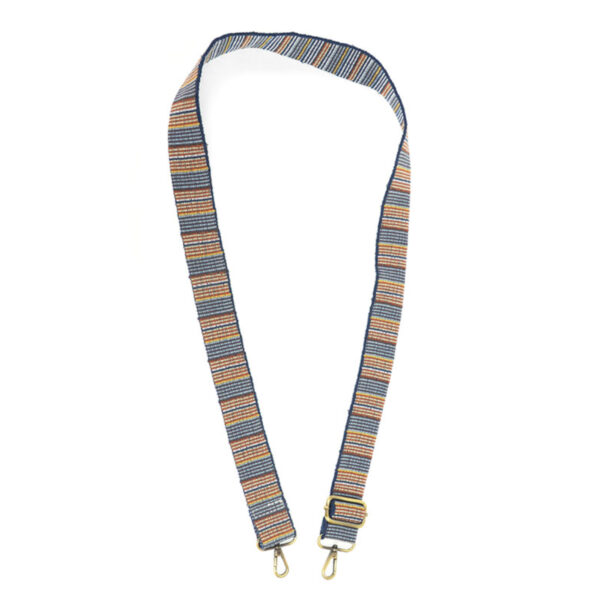 JOY SUSAN 1.5 BLUE MULTI-STRIPE WOVEN GUITAR STRAP
