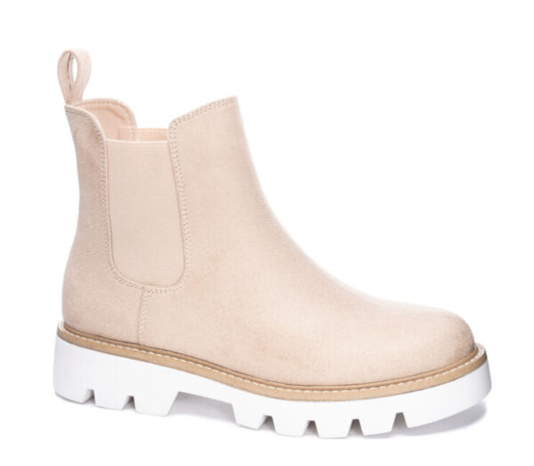 CL BY CHINESE LAUNDRY PIPER CREAM FINE SUEDE BOOTIE