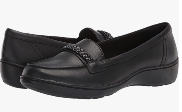 CLARKS CORA VIOLA BLACK LEATHER