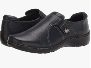CLARKS CORA POPPY NAVY LEATHER