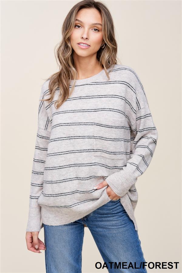 OVERSIZED STRIPED SWEATER - 6th Street Fashions & Footwear, Located in ...