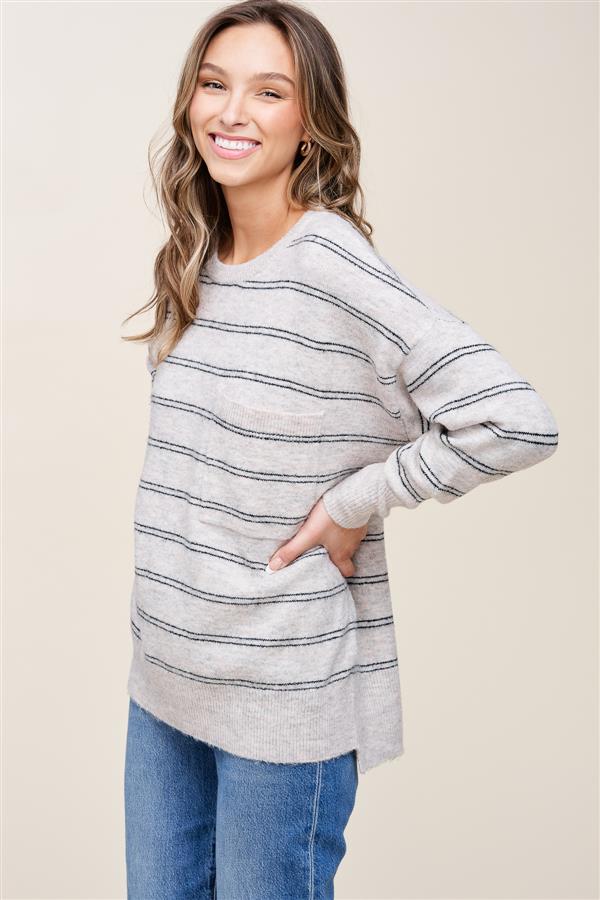 OVERSIZED STRIPED SWEATER - 6th Street Fashions & Footwear, Located in ...