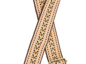 JOY SUSAN 2" NATURAL & BROWN EMBROIDERED GUITAR STRAP