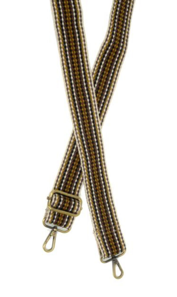 JOY SUSAN 1.5" MUSTARD & BLACK MULTI WOVEN GUITAR STRAP - Image 3