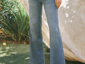 KAN CAN MEDIUM WASH HIGH RISE WIDE LEG JEAN
