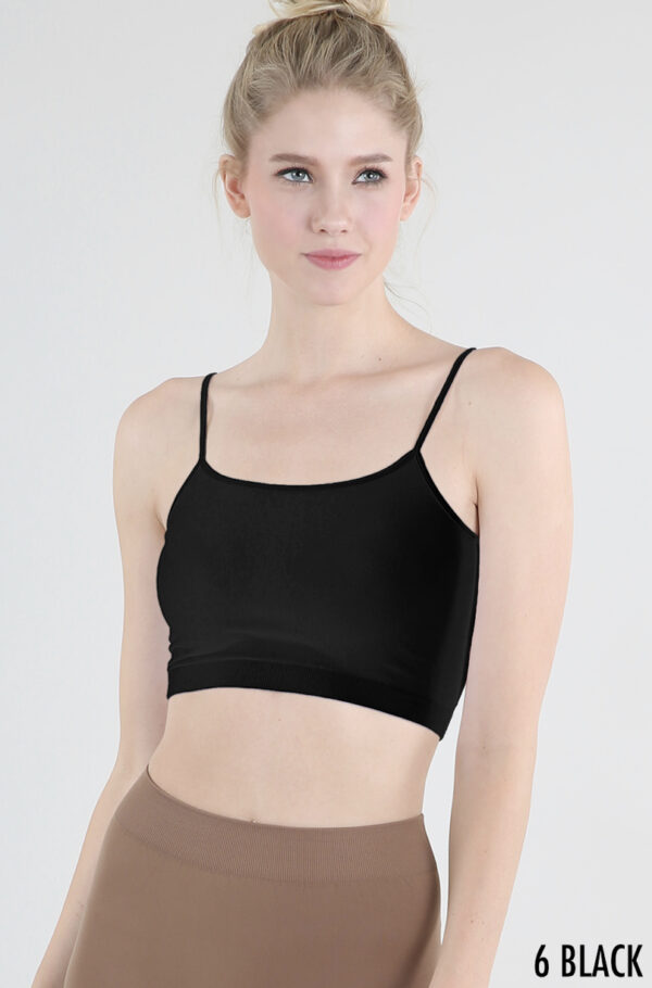 BLACK SEAMLESS BRA TOP