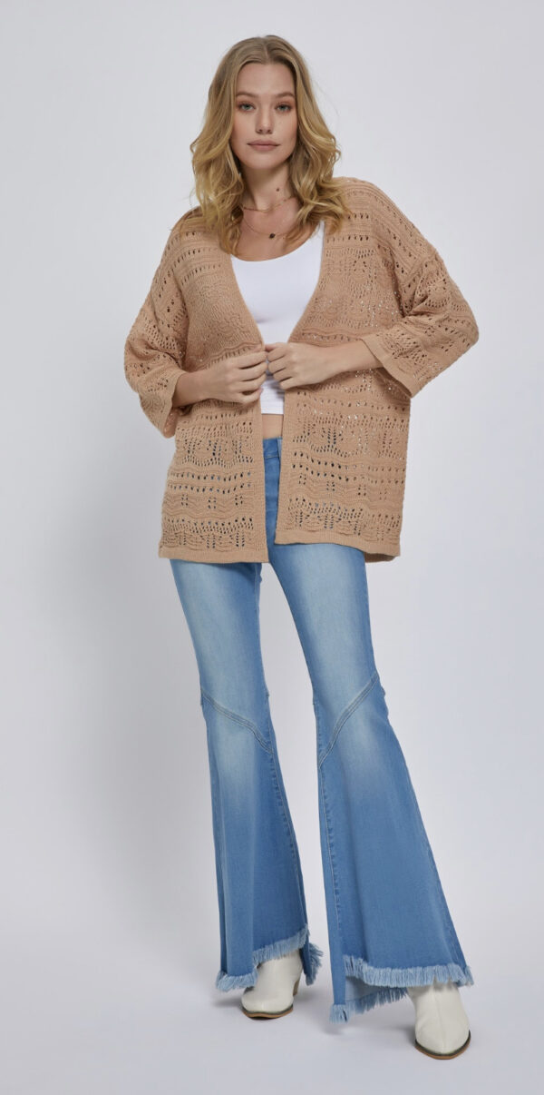 SHORT SLEEVE CROCHET OPEN CARDIGAN - Image 11