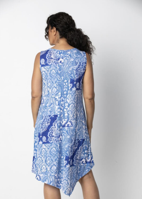 HABITAT COTTON PEBBLE PAISLEY ASYMMETRICAL DRESS - Image 2