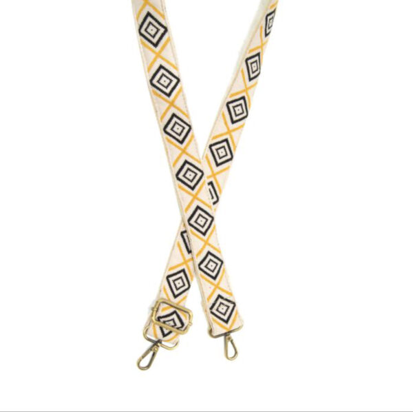 JOY SUSAN 1.5" IVORY DIAMOND GUITAR STRAP