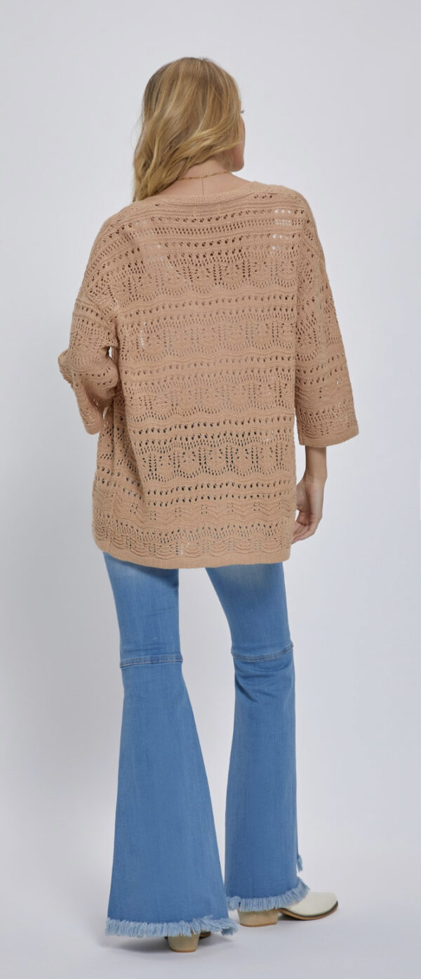 SHORT SLEEVE CROCHET OPEN CARDIGAN - Image 8