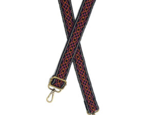 JOY SUSAN 1.2"NAVY BRIGHTS GEO GUITAR STRAP