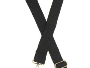 JOY SUSAN 2" BLACK SIMPLE GEO GUITAR STRAP