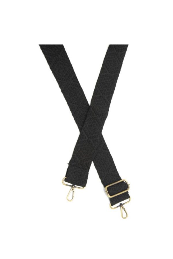 JOY SUSAN 2" BLACK SIMPLE GEO GUITAR STRAP