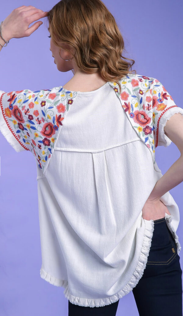UMGEE SHORT SLEEVE TOP WITH EMBROIDERY - Image 5