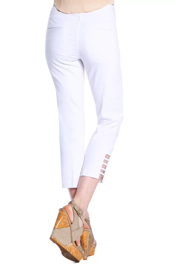MULTIPLES WHITE LADDER HEM CROP W/ POCKETS - Image 3
