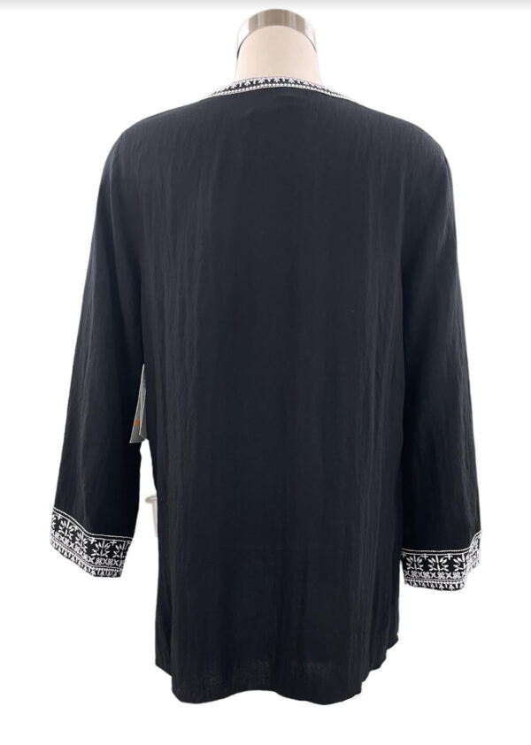 MULTIPLES EMBROIDERED CRINKLE WOVEN TUNIC**NOW 75% OFF** - Image 2