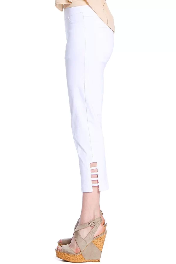 MULTIPLES WHITE LADDER HEM CROP W/ POCKETS - Image 4