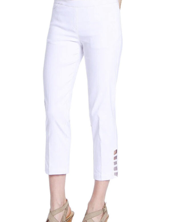 MULTIPLES WHITE LADDER HEM CROP W/ POCKETS - Image 2