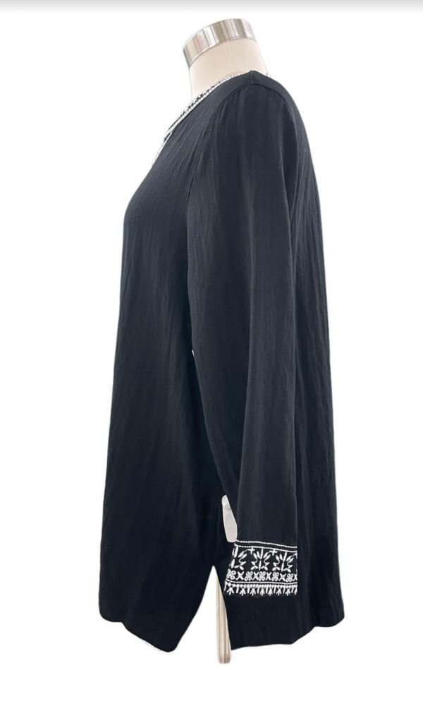 MULTIPLES EMBROIDERED CRINKLE WOVEN TUNIC**NOW 75% OFF** - Image 3