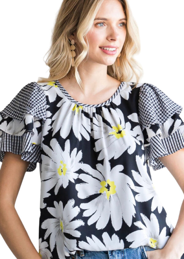 FLORAL FLUTTER SLEEVE BLOUSE - Image 7