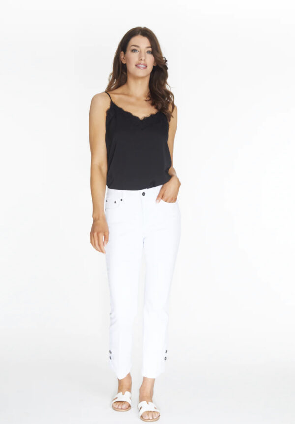 MULTIPLES WHITE DENIM FLARE ANKLE JEAN - Image 3