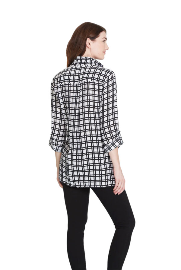 MULTIPLES WIRE COLLAR PLAID BLOUSE - Image 2