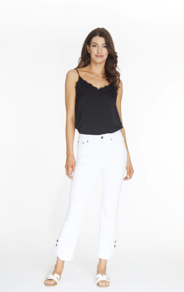 MULTIPLES WHITE DENIM FLARE ANKLE JEAN - Image 5