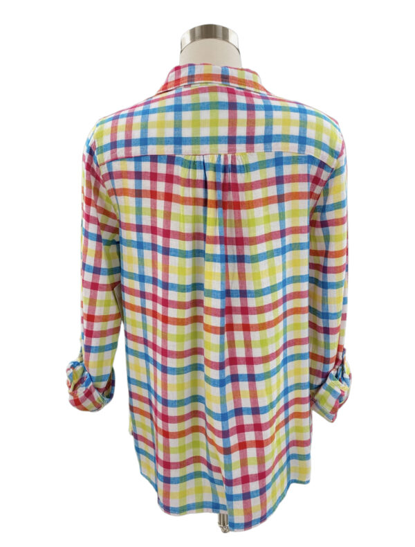 MULTIPLES TAB SLEEVE PLAID COLLARED SHIRT*NOW 75% OFF* - Image 2