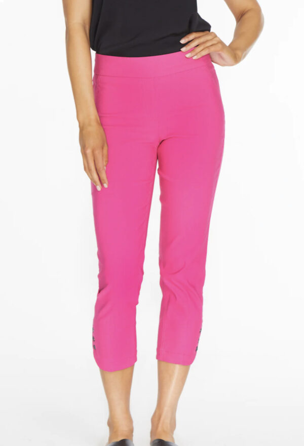 MULTIPLES 3 BUTTON TULIP HEM TWILL CROP