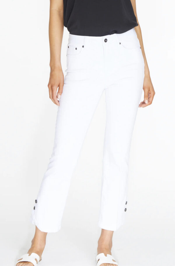 MULTIPLES WHITE DENIM FLARE ANKLE JEAN - Image 2