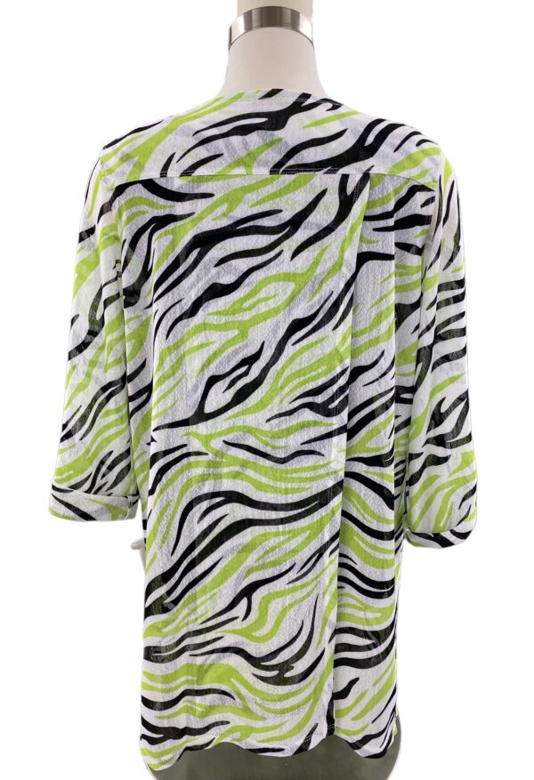 MULTIPLES ZEBRA 3/4 SLEEVE OPEN CARDIGAN - Image 2