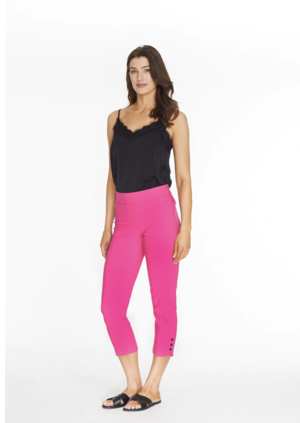 MULTIPLES 3 BUTTON TULIP HEM TWILL CROP - Image 3