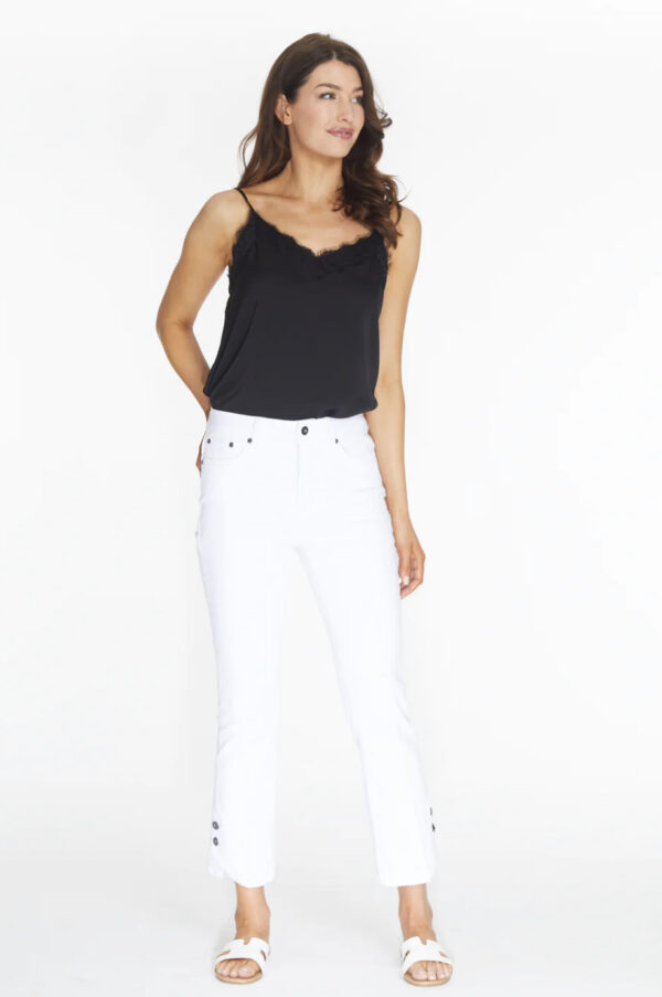 MULTIPLES WHITE DENIM FLARE ANKLE JEAN - Image 4