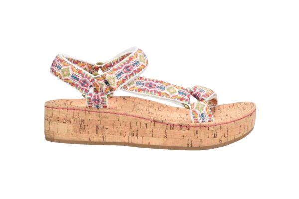 BORN SHOES SIRENA PLATFORM SANDAL IN WHITE MULTI