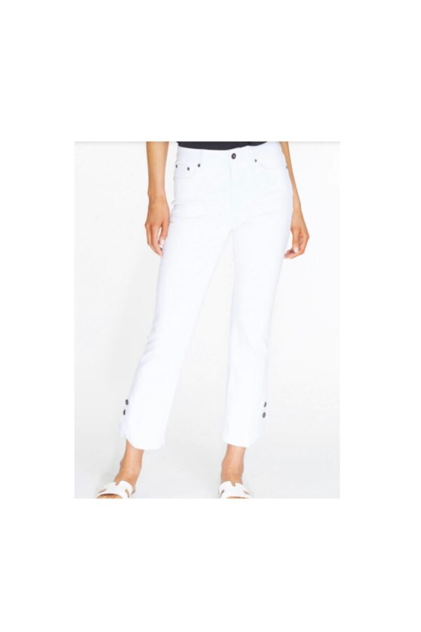 MULTIPLES WHITE DENIM FLARE ANKLE JEAN