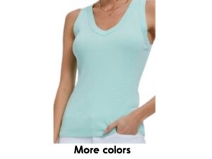 DEEP V-NECK RIBBED TANK