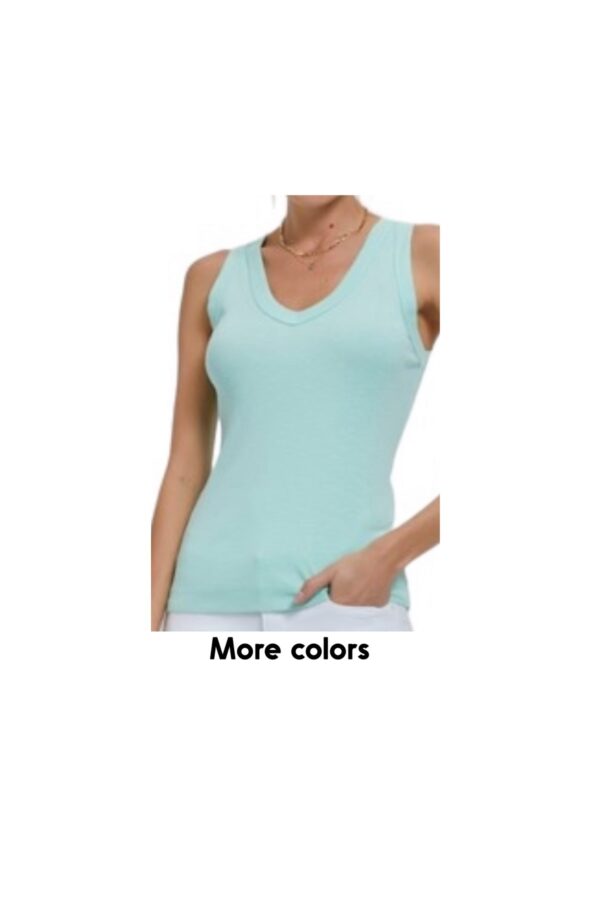 DEEP V-NECK RIBBED TANK