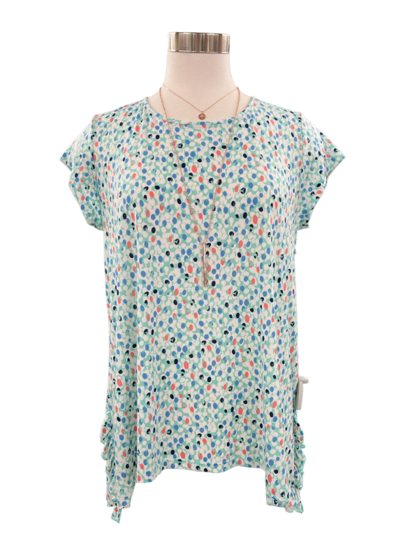 SOUTHERN LADY CAP SLEEVE DOT PRINT TOP